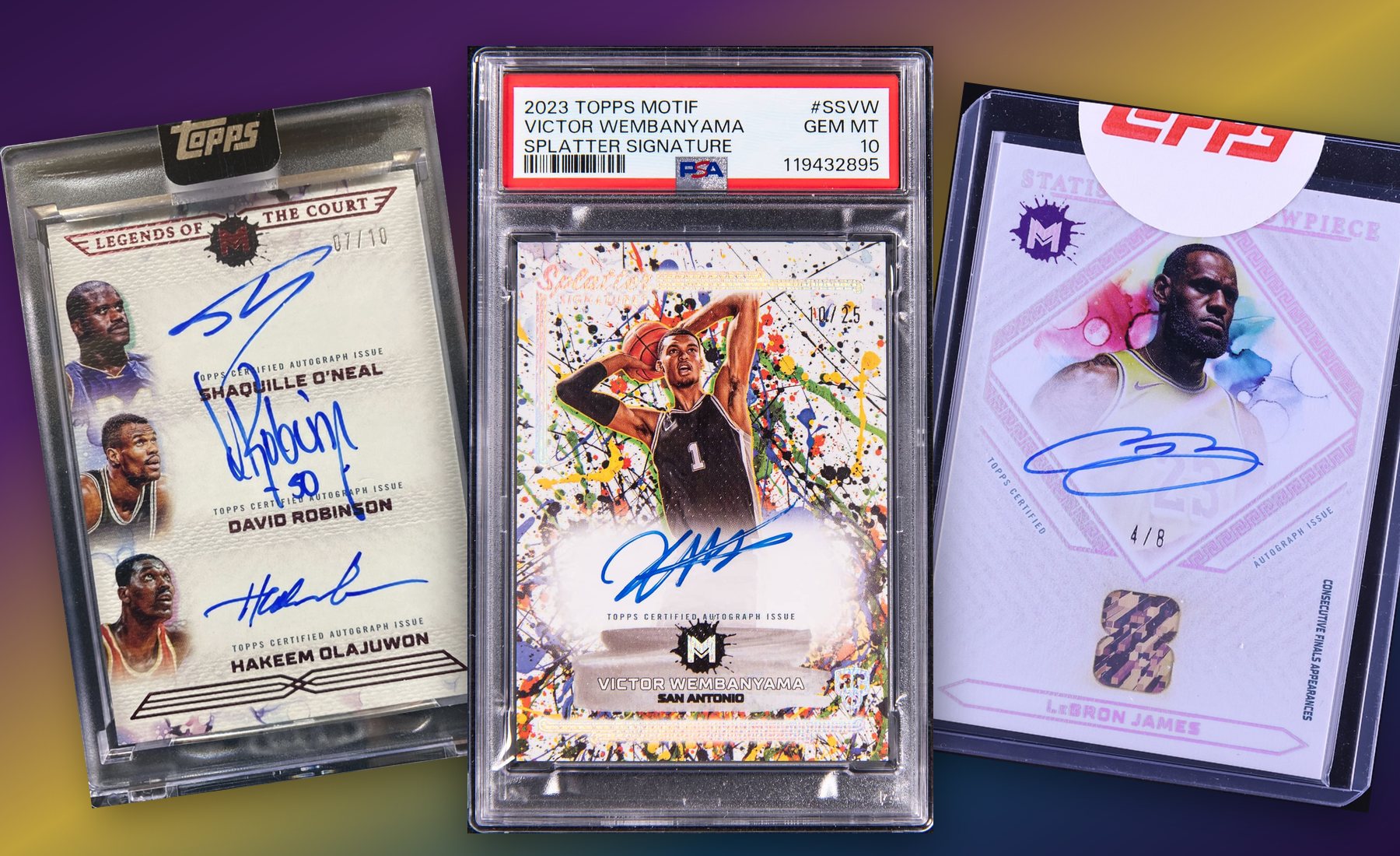 Three-card Topps Motif stack