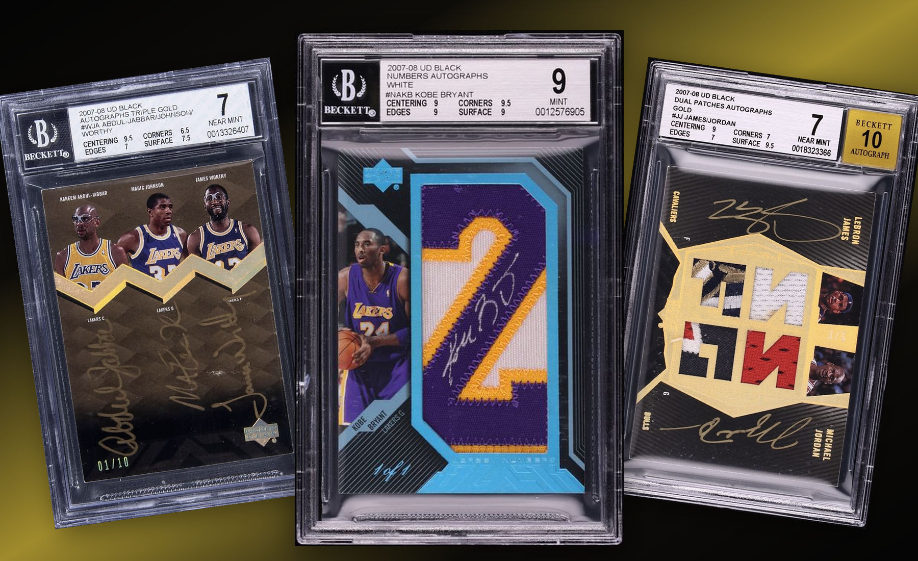 Three-card UD Black stack built from uploaded collector images