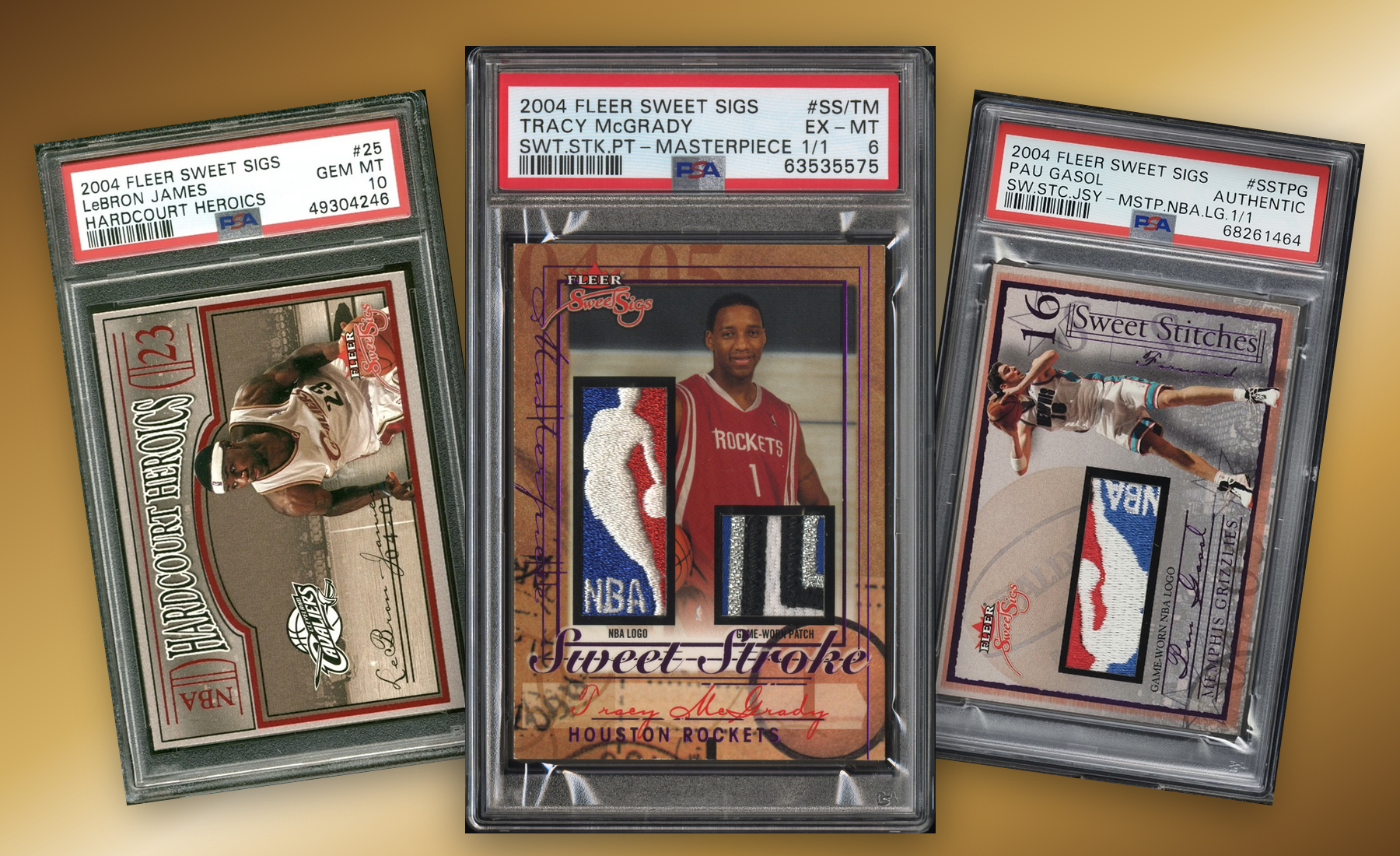 Three-card Fleer Sweet Sigs stack