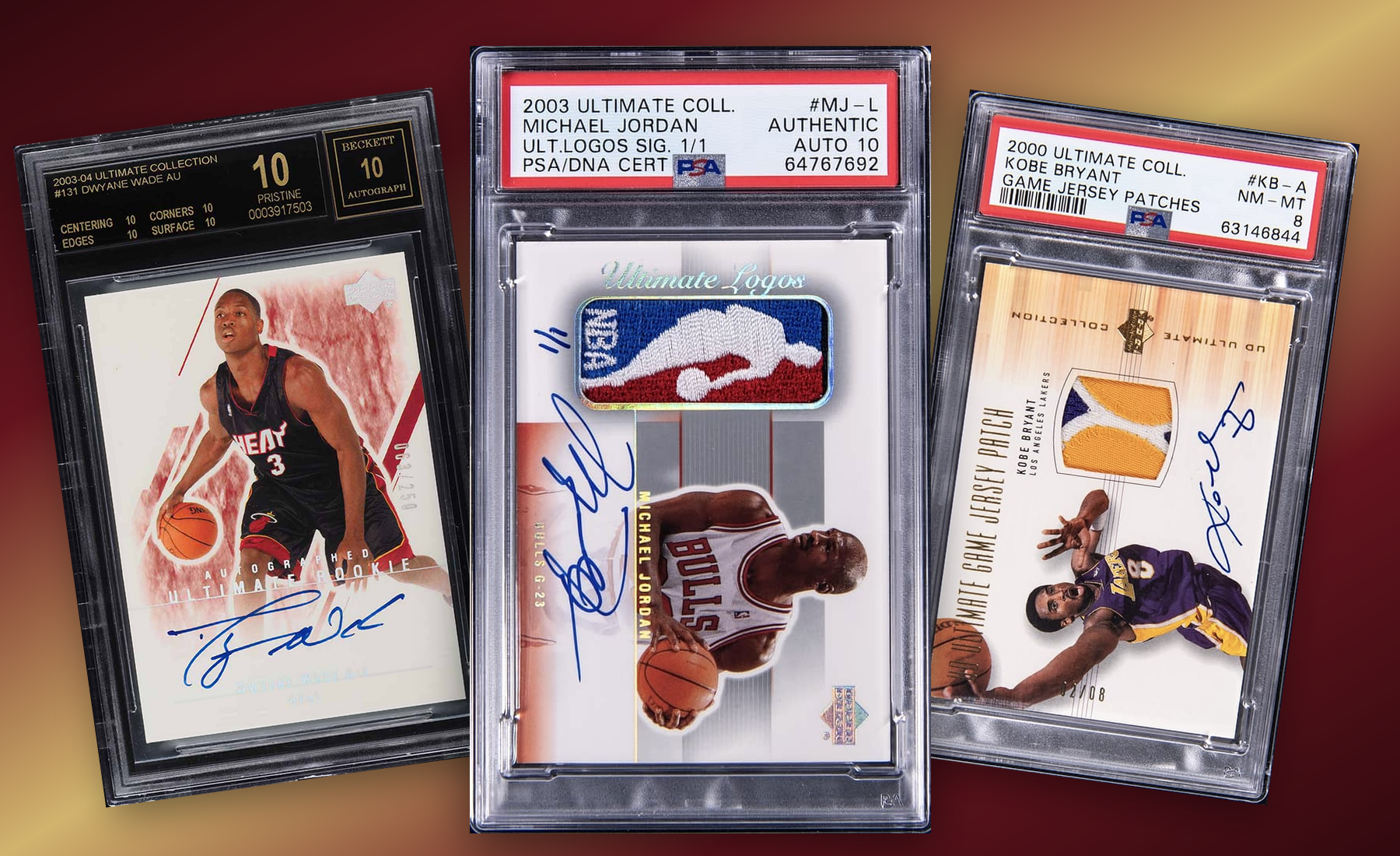 Three-card Ultimate Collection stack built from uploaded collector images