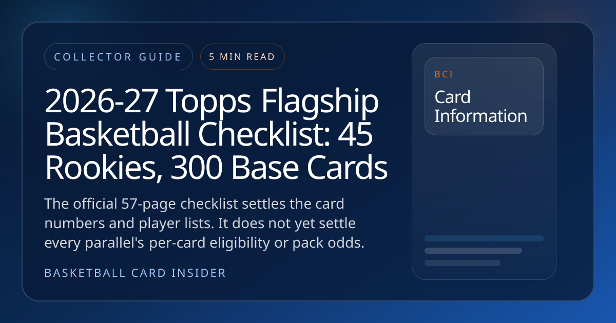 2026-27 Topps Flagship Basketball Checklist and Parallel Guide ...